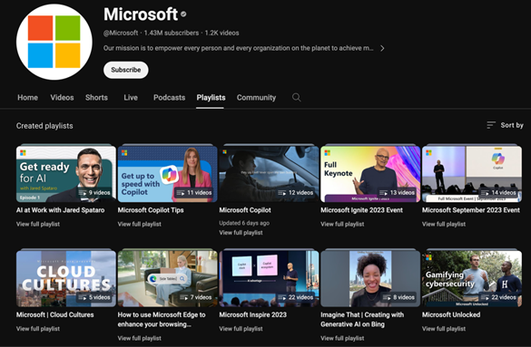 Microsoft video example