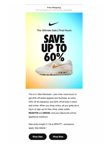 Nike enterprise email example