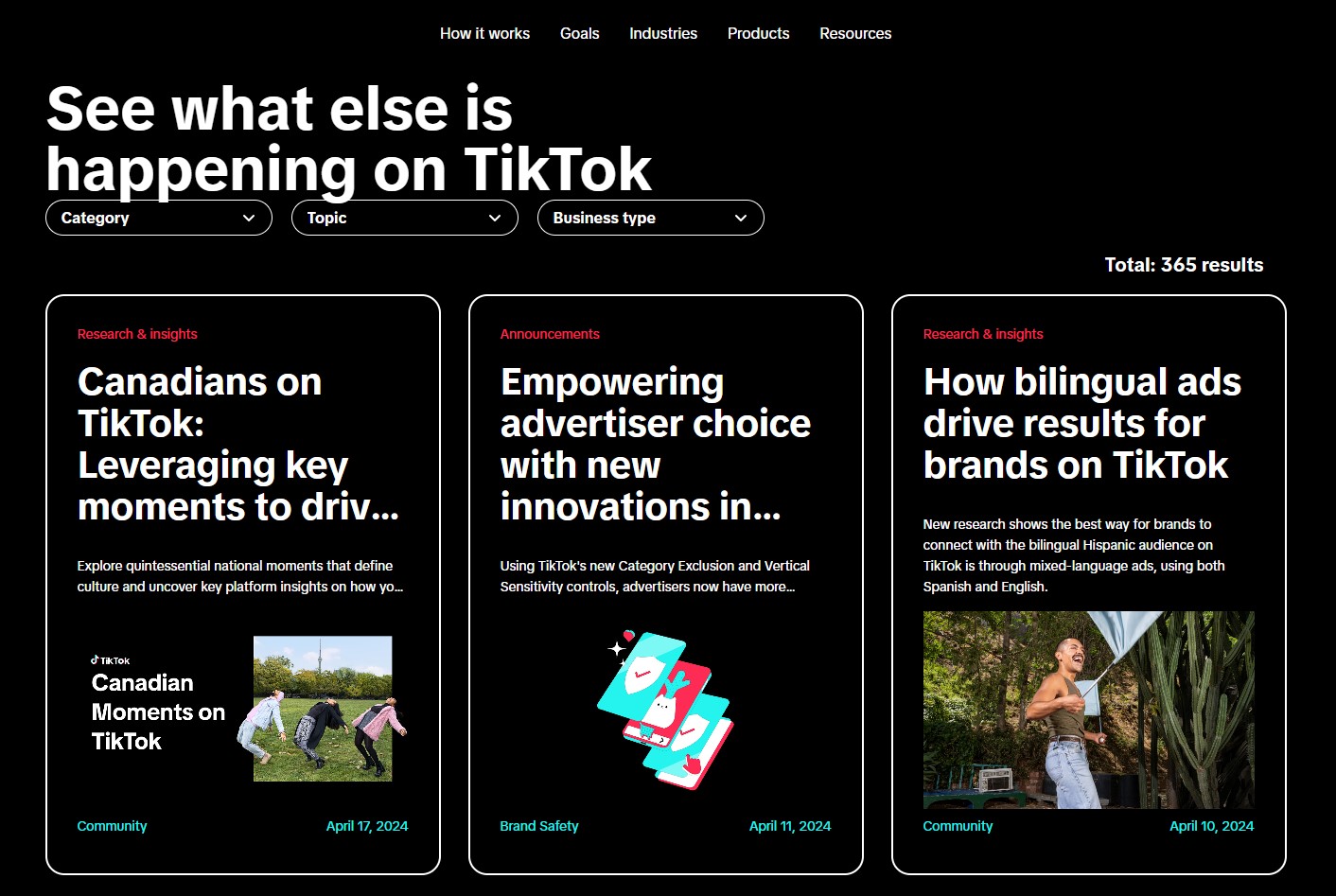 TikTok for Business blog