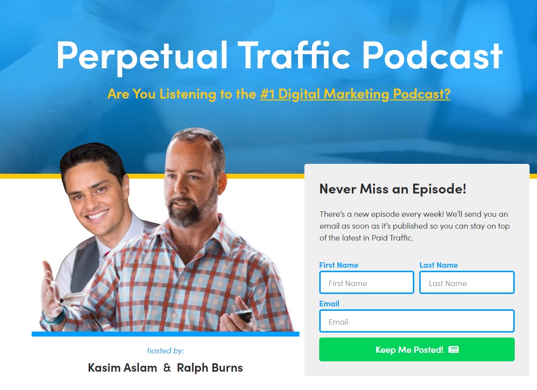Perpetual Traffic podcast homepage