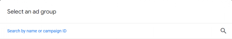 Select an ad group