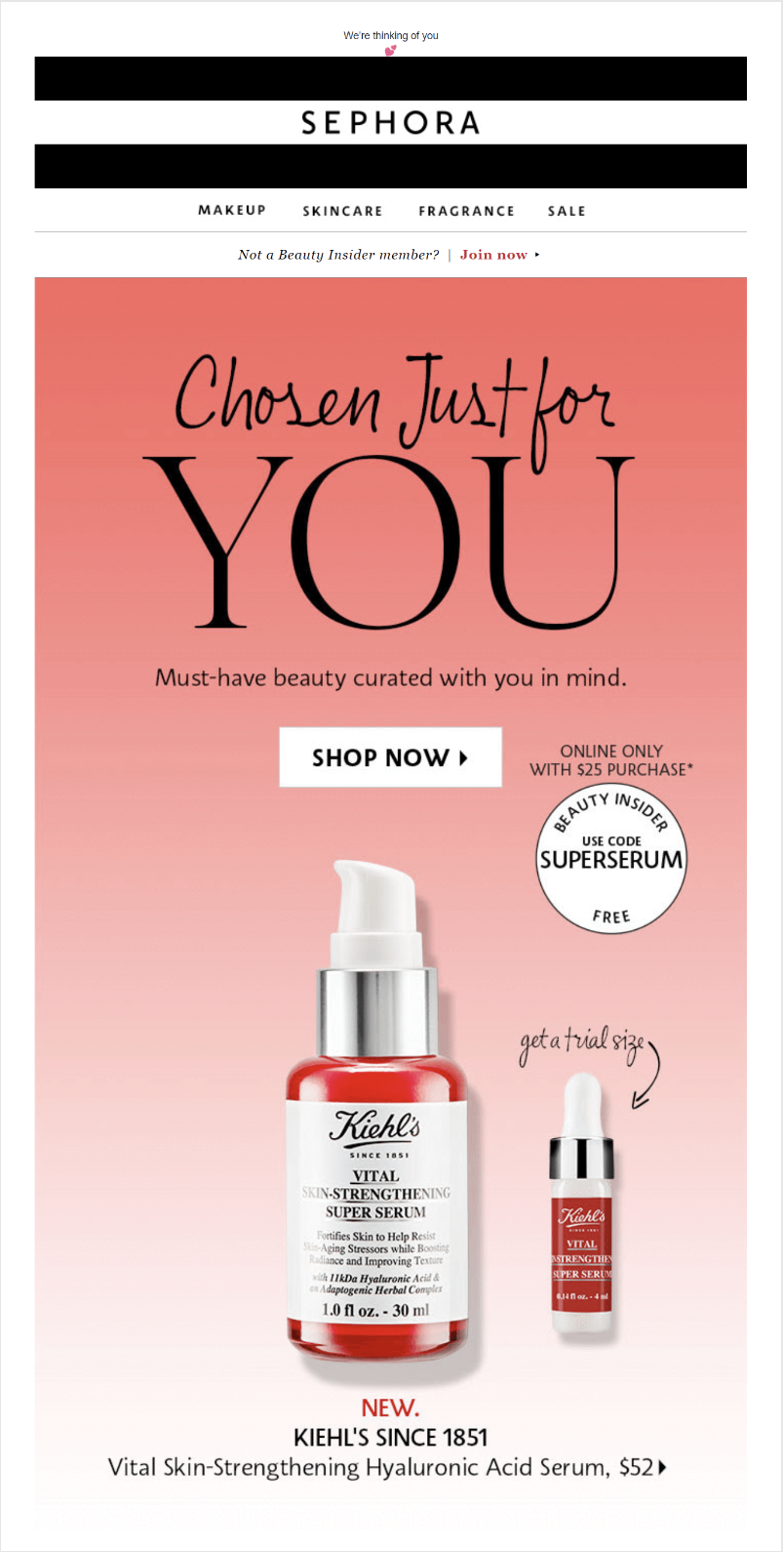 Sephora personalized product recommendations