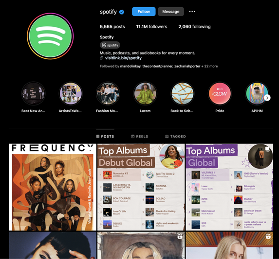 Spotify social media example