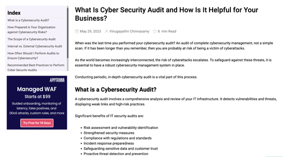 Cybersecurity blog example