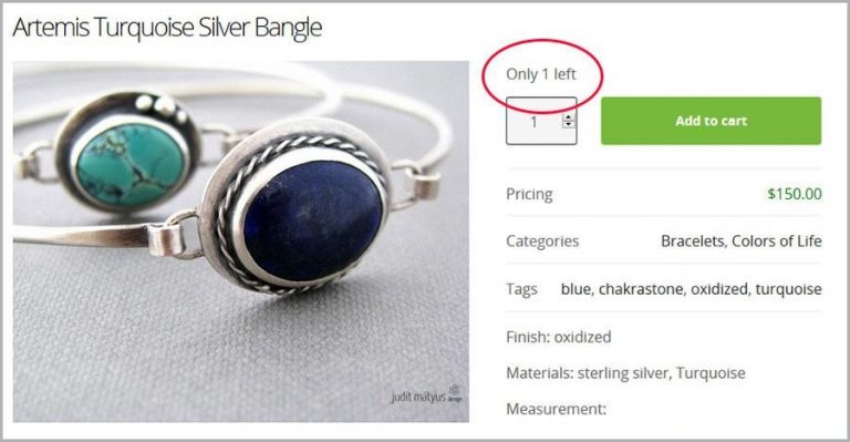 Scarcity tactic on a sales page