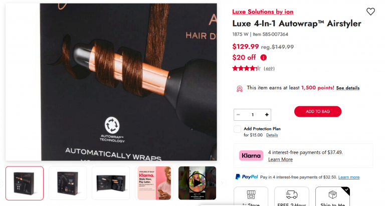 An example of ecommerce site Sally Beauty using high-quality product images and videos