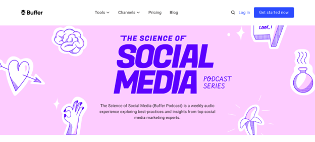 A screenshot of a landing page for a branded podcast