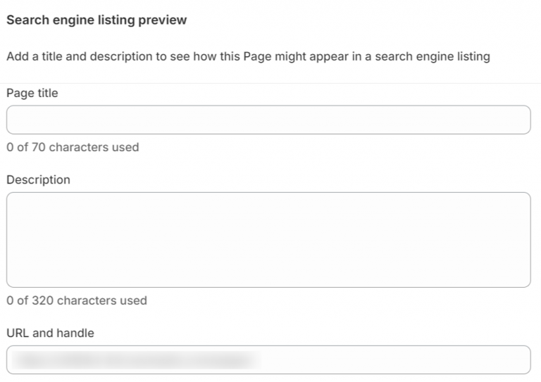 Add page titles and meta descriptions on Shopify