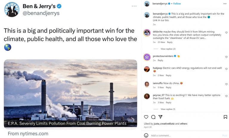 Ben and Jerrys Instagram post