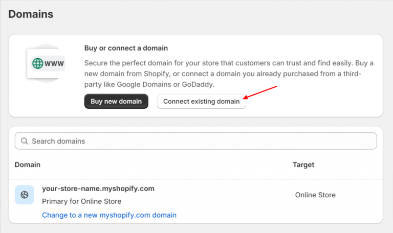 Connect your third-party domain to Shopify