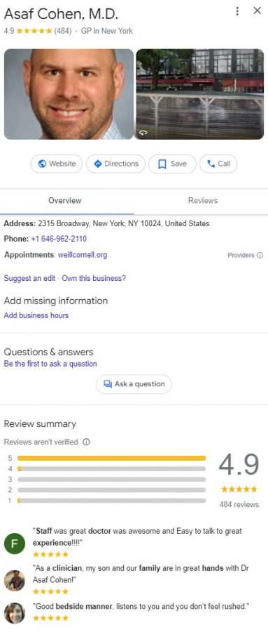 Example of good reviews in Google My Business
