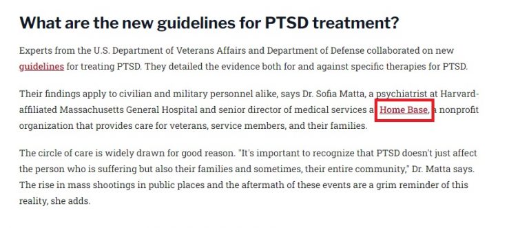 Example of a backlink on Harvard Health