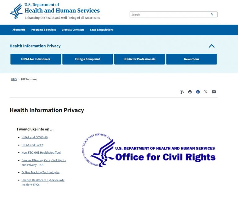 HIPAA homepage