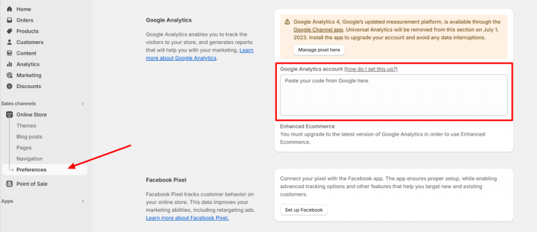 Set up Google Analytics 4 on Shopify