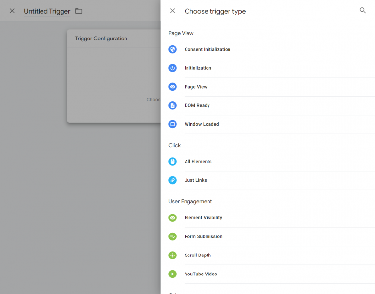 Triggers on Google Tag Manager