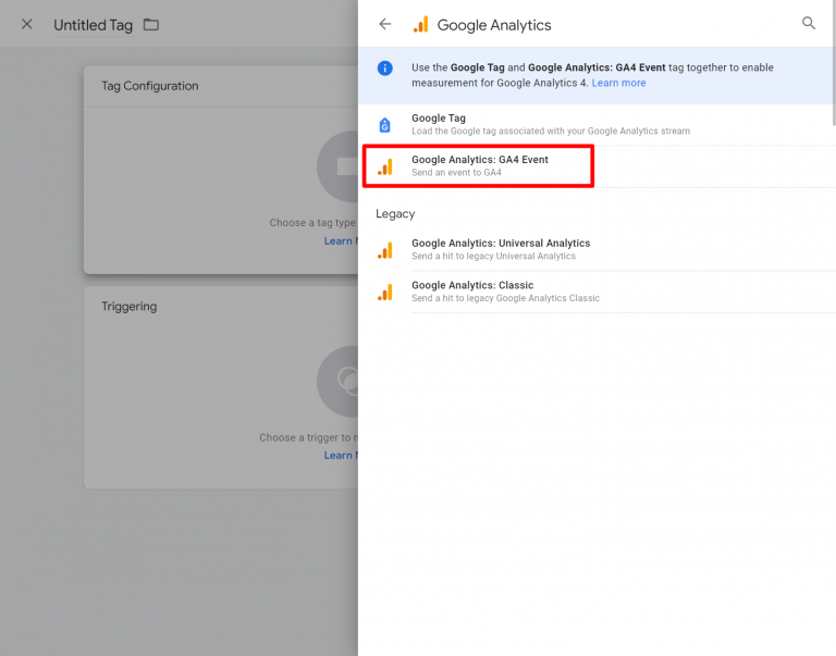 Google Analytics: GA4 Event tag on Google Tag Manager