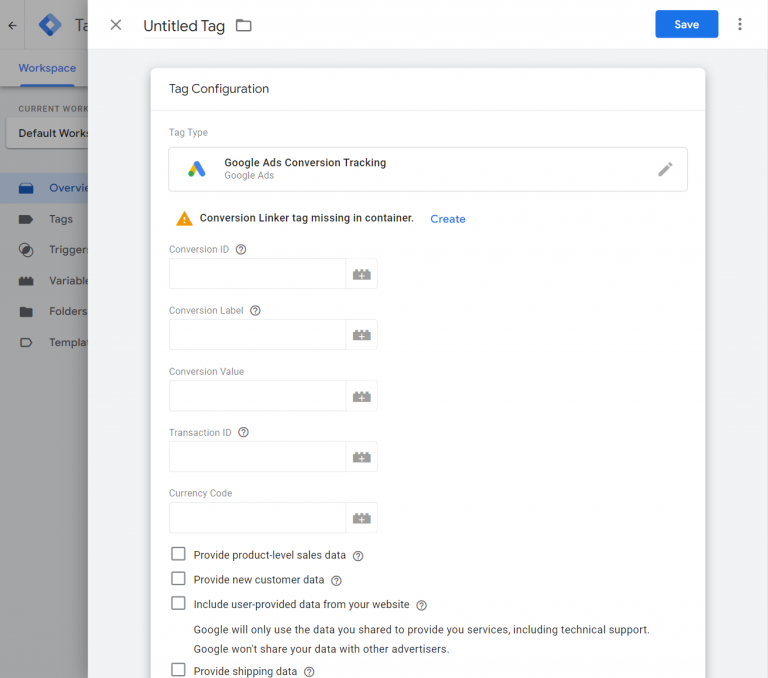 Configure Google Ads Conversion Tracking on Google Tag Manager