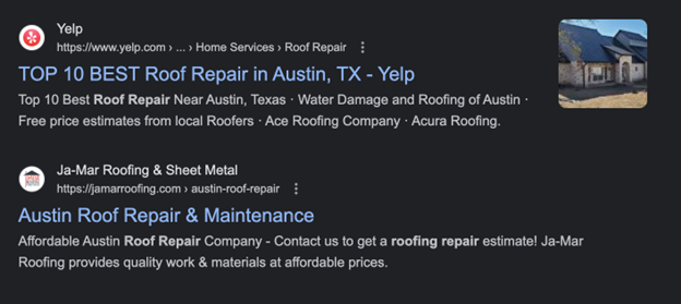 local roof repair search results