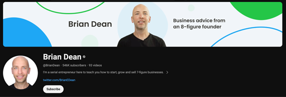 Brian Dean YouTube channel
