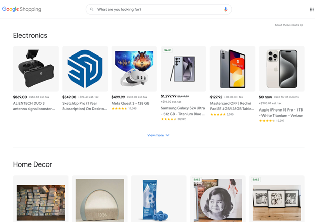 Google Shopping product page