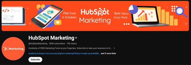 HubSpot YouTube banner