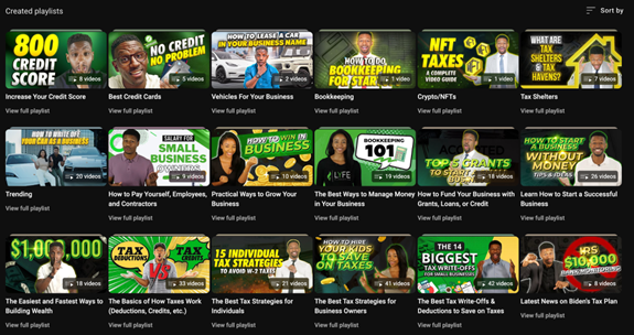 Lyfe Accounting YouTube thumbnails