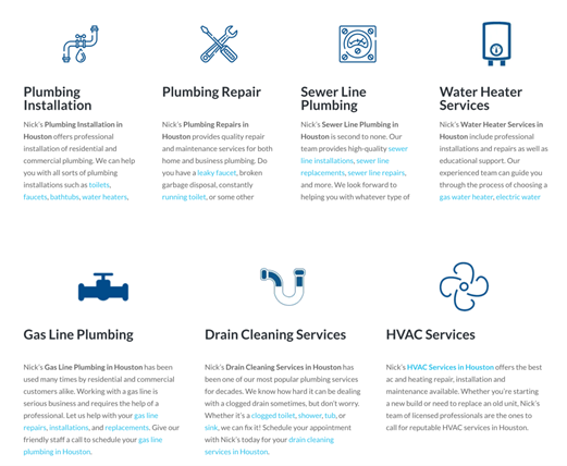 Plumbing SEO descriptions
