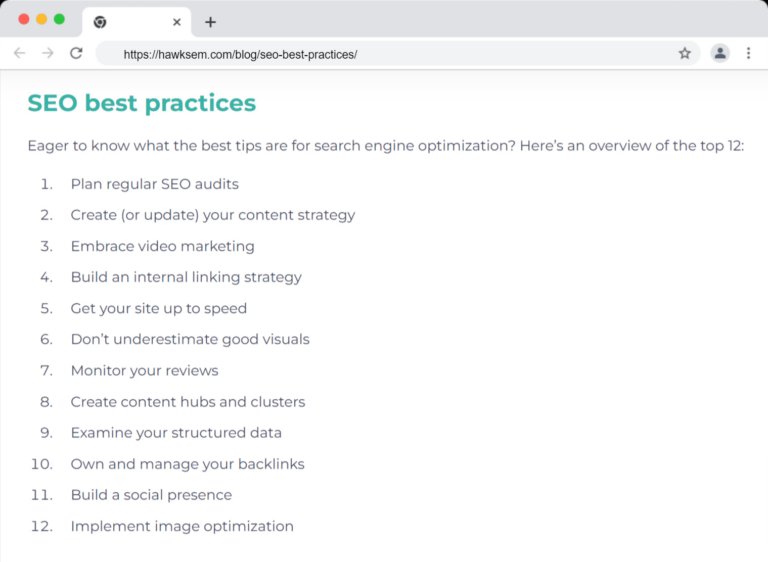  SEO best practices