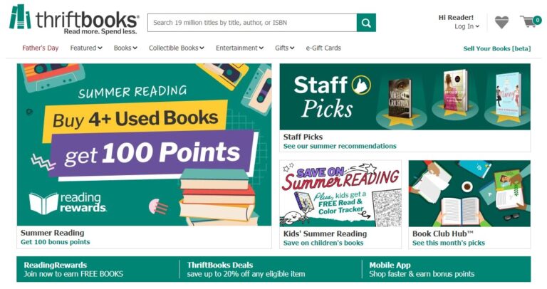 Thriftbooks homepage