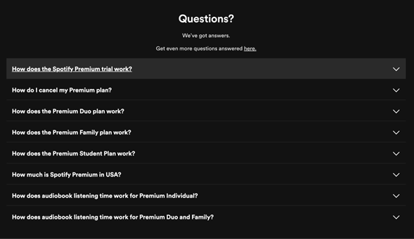 Spotify Landing Page FAQs