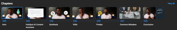 YouTube video chapters