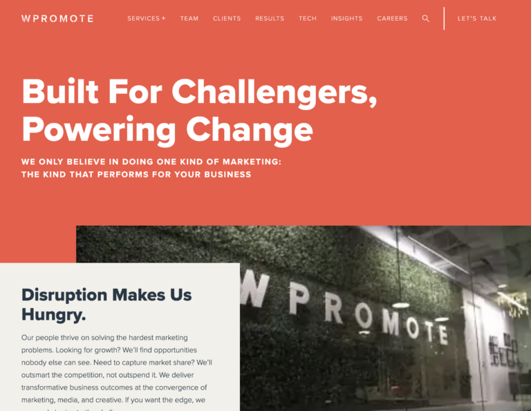 Wpromote agency homepage