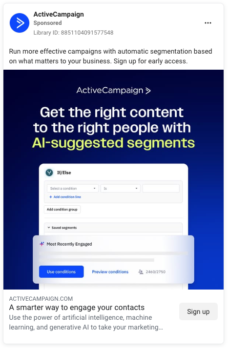 Facebook Ads library