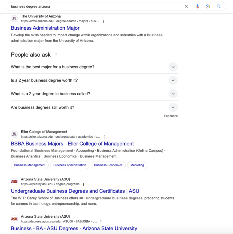 Google search results for the keyword: “drama degree Scotland”